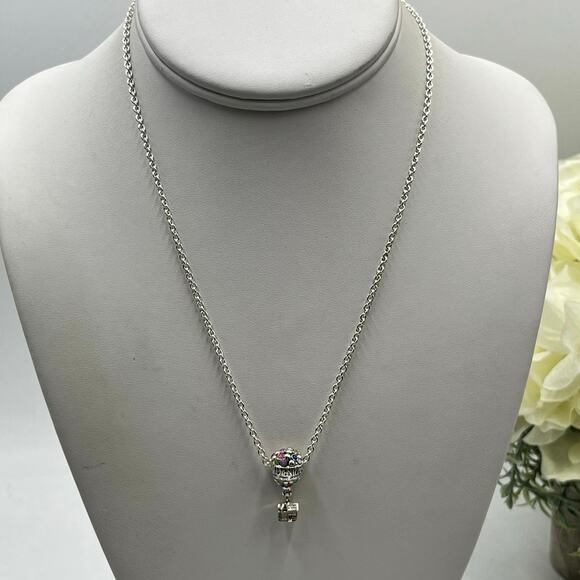 Pandora Disney Pixar Up House & Balloons Charm Sterling silver Chain Necklace 16 - Picture 1 of 10